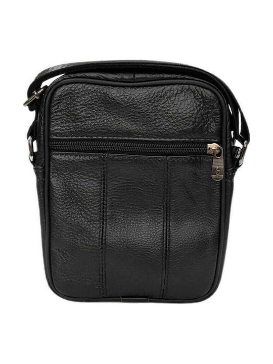 Bărbați Crossbody Bag din piele naturală de înaltă calitate în negru