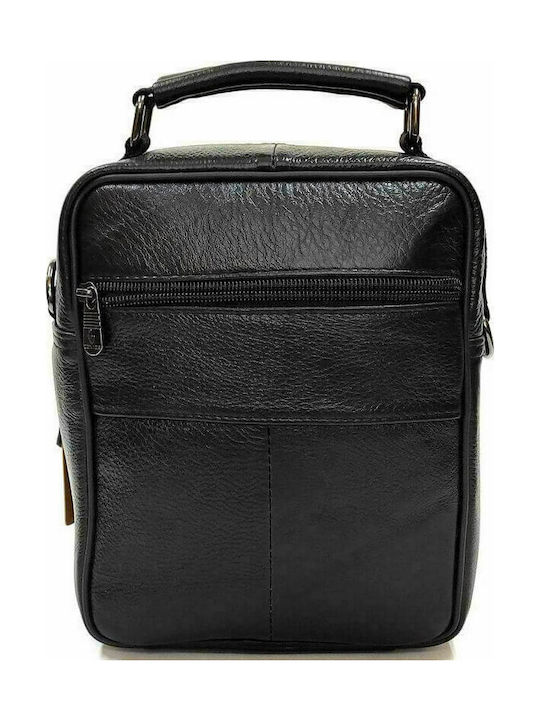 Herren Crossbody Tasche aus hochwertigem Echtleder in Schwarz