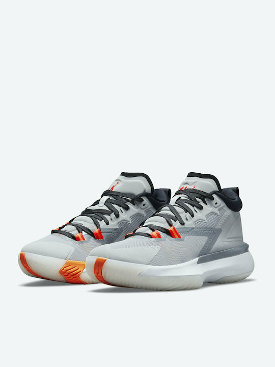Jordan Zion 1 Hoch Basketballschuhe Light Smoke Grey / Smoke Grey / Black / Total Orange