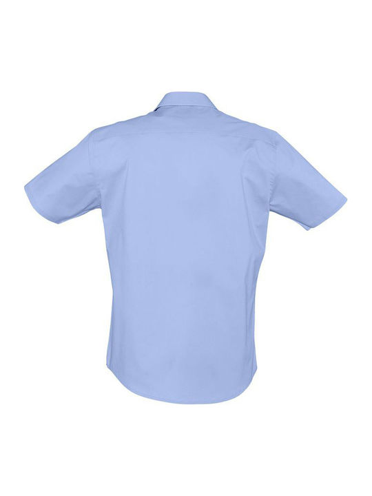 Broadway Short-sleeved Cotton Shirt Light Blue