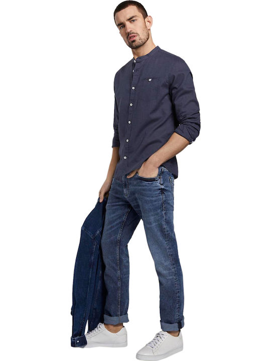 Long-sleeved Linen Shirt Navy Eclipse