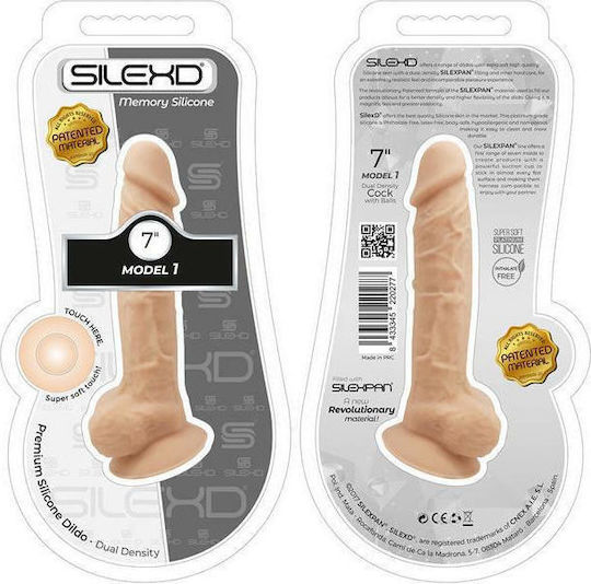 SilexD Dual Density Model 1 Ρεαλιστικό Dildo με Όρχεις και Βεντούζα Flesh 18cm