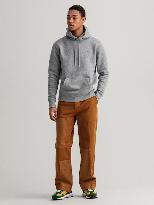 Gant Men's Sweatshirt with Hood and Pockets Gray