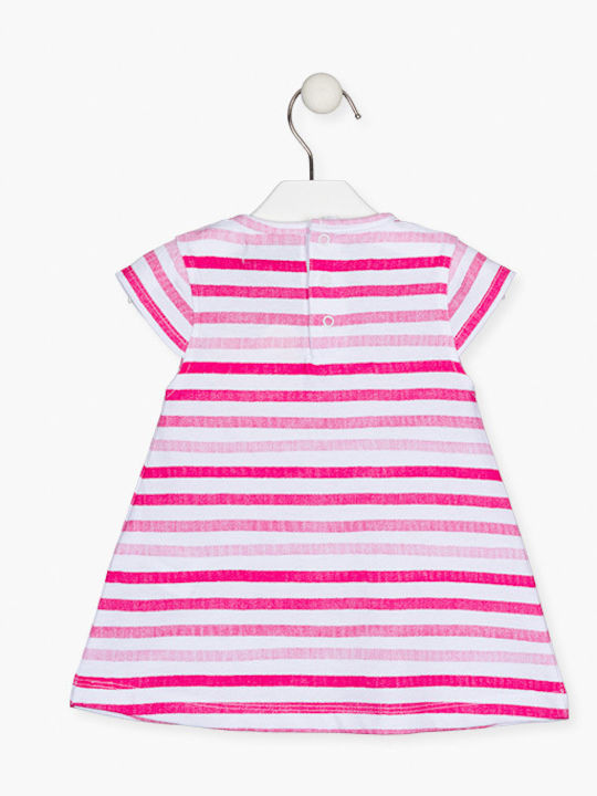 Losan Kids Dress Striped Sleeveless Pink