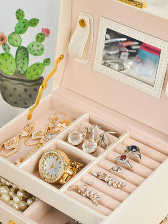 Cb cases Jewellery Box with Drawer & Mirror 17.5x13.8x17.5cm