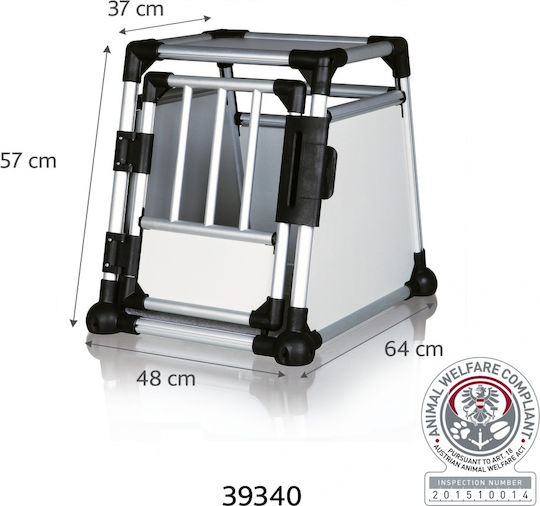 Trixie Transporter Кенел за превоз на кучета с колела Сив 64x57x48см