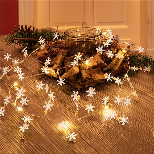 10 Lights LED 1.3m. Warm White Battery in String 1pcs