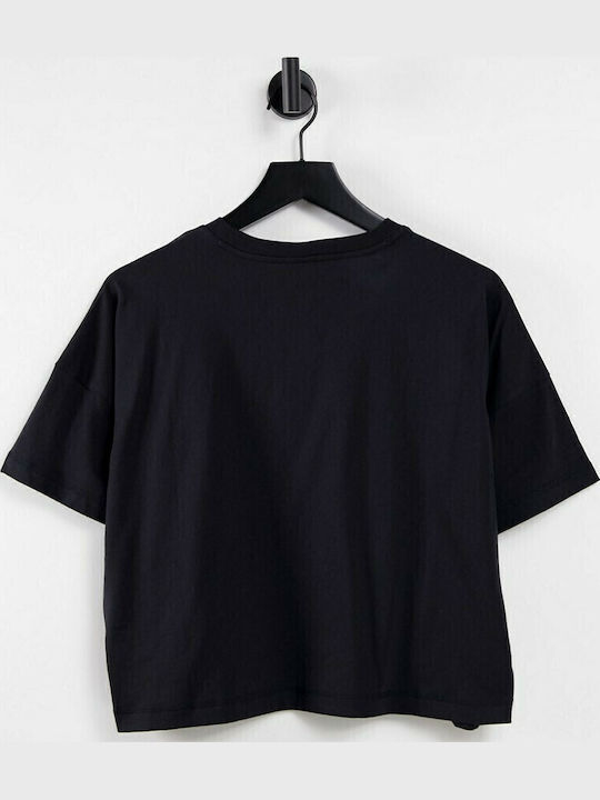 Women's Summer Crop Top Cotton Short Sleeve Black