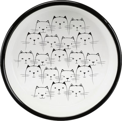 Trixie Ceramic Ceramic Cat Plate Black Food & Water 300ml 15cm 24771