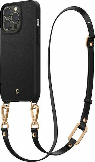 Spigen Cyrill Classic Charm Umschlag Rückseite Kunststoff / Silikon mit Band Schwarz (iPhone 13 Pro)