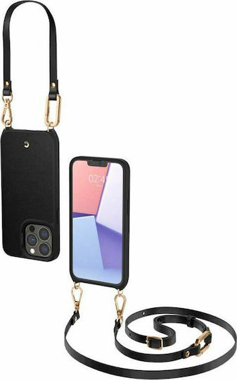 Spigen Cyrill Classic Charm Umschlag Rückseite Kunststoff / Silikon mit Band Schwarz (iPhone 13 Pro)