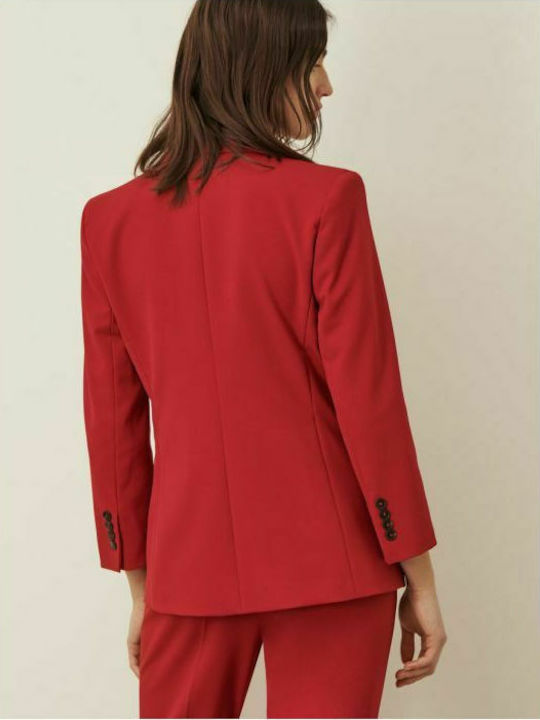 Marella Damen Mittellang Blazer Rot