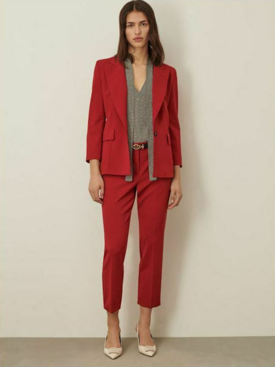Marella Women's Waisted Blazer Red