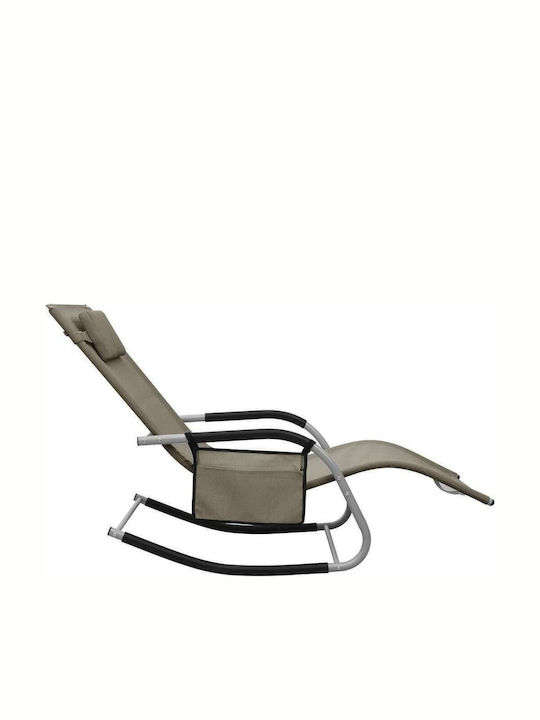 Шезлонг Металик с Плат Textilene Taupe / Grey 149x62x88см.