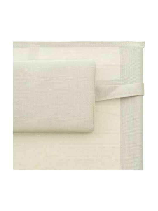 Liegestuhl Metallisch mit Textilene-Stoff Cream / Grey 149x62x88cm.