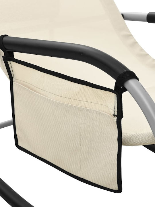 Liegestuhl Metallisch mit Textilene-Stoff Cream / Grey 149x62x88cm.