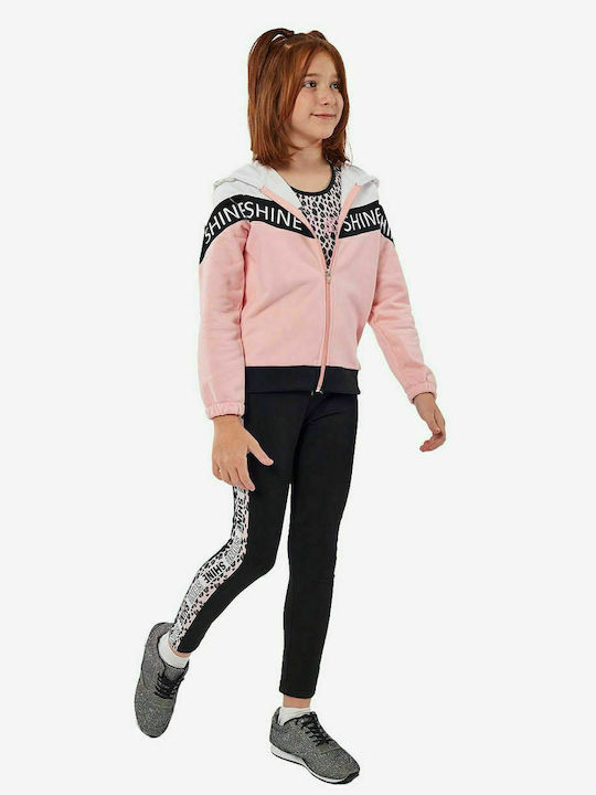 Εβίτα Kids Set with Leggings Winter 3pcs Pink