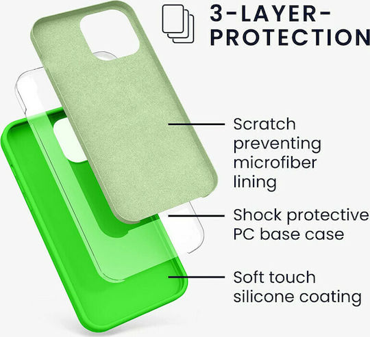 KWmobile Rubberized Back Cover Silicone Lime Green (iPhone 13 Pro Max)