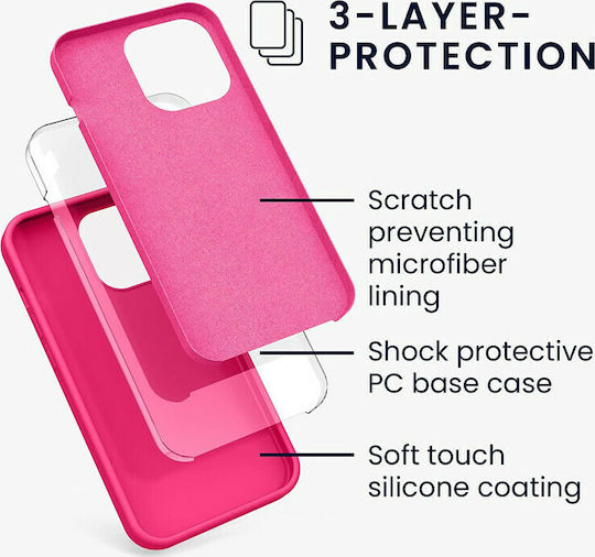 KWmobile Rubberized Back Cover Silicon Neon Pink (iPhone 13 Pro)