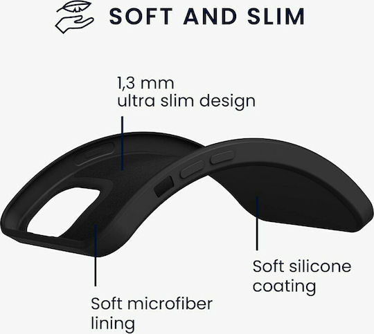 KWmobile Rubberized Back Cover Silicon Negru (iPhone 13) 55948.47
