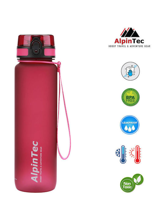 AlpinPro Q-1000 Plastic Water Bottle 1000ml Red