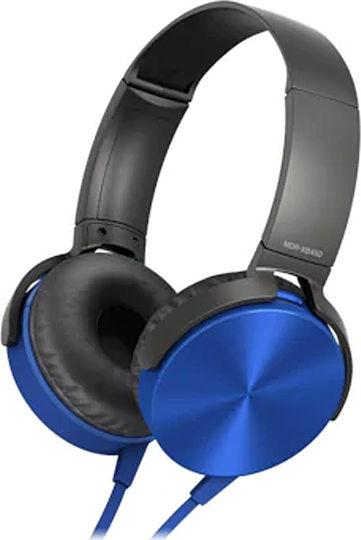 On Ear Extra Bass Wired On Ear Headphones Blue