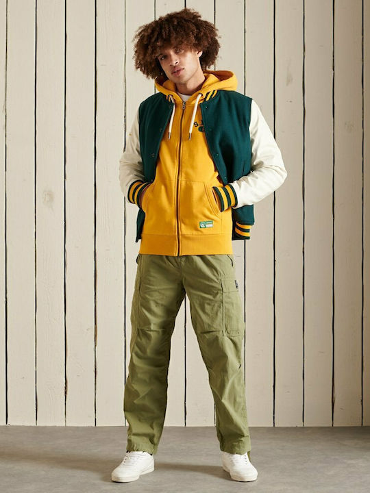 Hanorace Barbati Track & Field Zip Hoodie Geacă Cu Glugă Galbenă