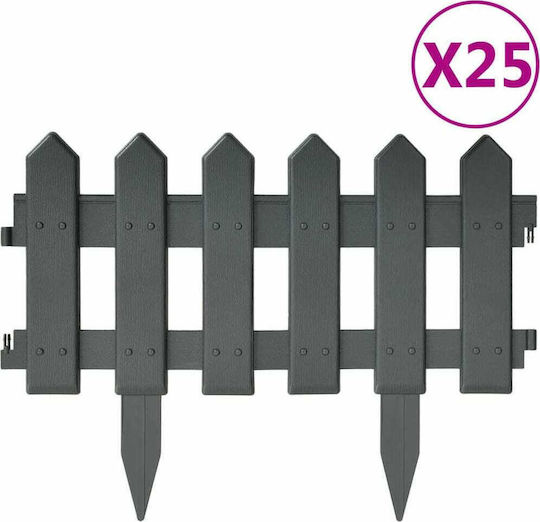 vidaXL Plastic Garden Border in Gray Color x 10.0m