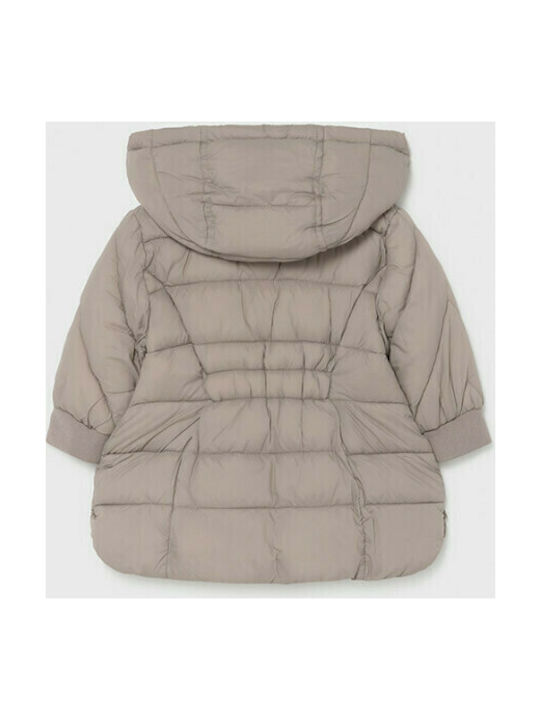 Mayoral Kids Parka Long with Lining & Protection Hood Beige