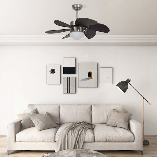 vidaXL Ventilator De Tavan 76cm Cu Lentile De Mărire Negru / Auriu