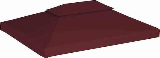vidaXL Acoperiș Pentru Foișor 2 Niveluri 310gr/m² Burgundy Cu Acoperire PVC 3x4m