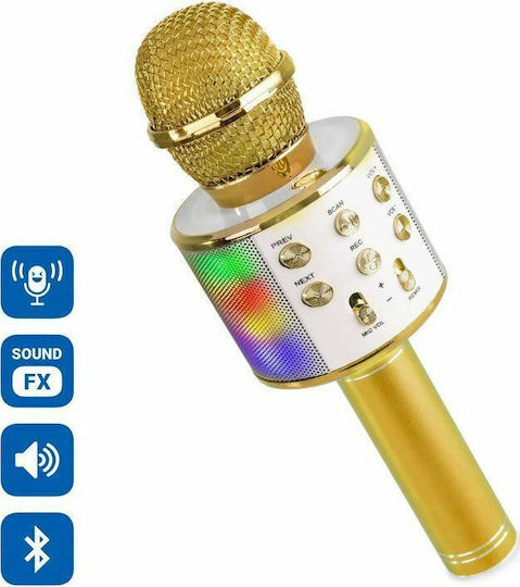 Μικρόφωνο Karaoke Ασύρματο Max KM15 Χρυσό