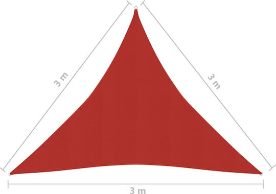 vidaXL Dreieck Sonnensegel Rot mit Hoop 3m aus HDPE 160 g/m²
