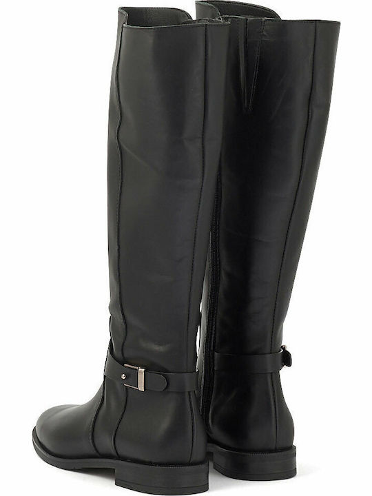 Leder Damenstiefel Schwarz