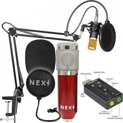 Next Condenser (Large Diaphragm) XLR Microphone Shock Mount Kit Shock Mounted/Clip On Mounting in Red Color