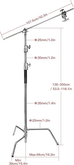 E-Image LCS-03 Stand for Studio C-Stand with Grip Arm