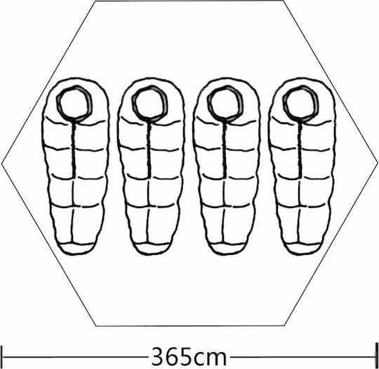 vidaXL Summer Camping Tent Teepee Blue with Double Cloth for 4 People 365x365x250cm