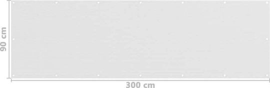 vidaXL Rectangular Shade Divider White in Roll With Hoop 0.9x3m 160gr/m² made of HDPE