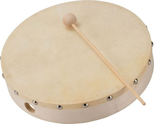 Soundsation Maple Tambourine With Beater And Natural Skin Head 6"
