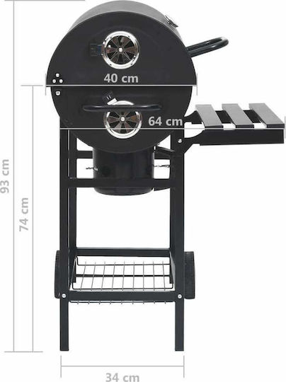vidaXL Holzkohlegrill mit Deckel 115cmx85cm