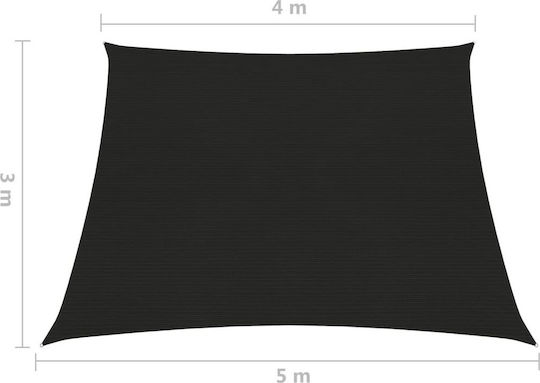 vidaXL Трапецовиден Shade Sail Черен С парчета 160гр/кв.м изработен от HDPE