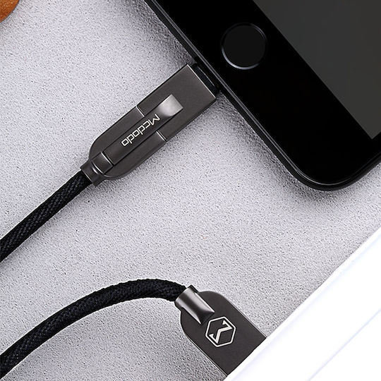 Mcdodo Braided Cablu USB la Lightning / micro USB cu mai multe porturi Negru 1.2m (CA-3911)