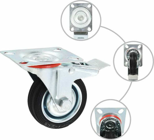 vidaXL 278037 Rotating Wheels from Rubber 12 Pieces 75mm