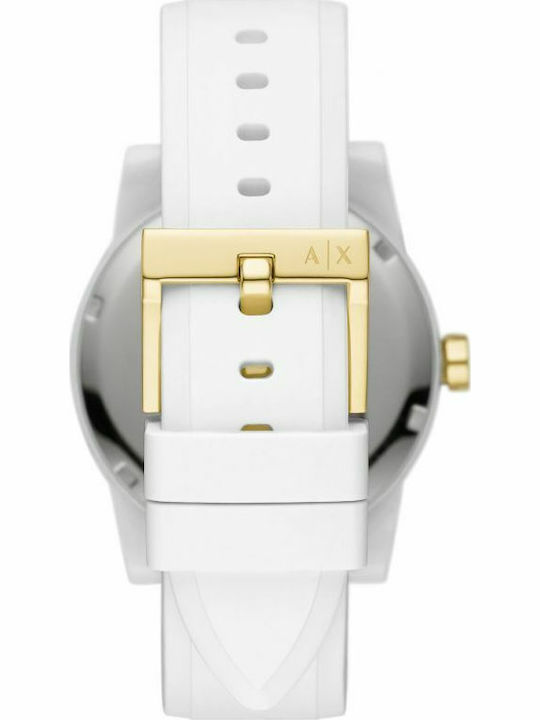 Armani Exchange Ceas de Damă cu Alb Curea din Piele