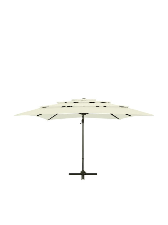 Umbrelă Profesională Pătrată Din Aluminiu Culoarea Nisipului 2.5x2.5m