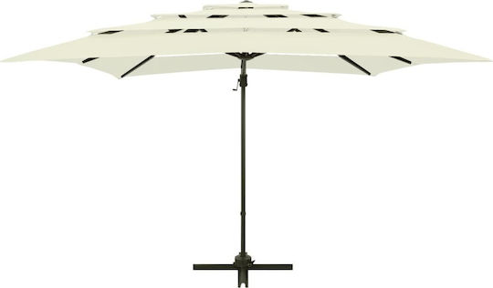 Professioneller Quadratischer Aluminium-Sonnenschirm Sand 2,5x2,5m
