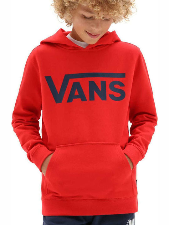 Vans Kids Sweatshirt with Hood and Pocket Red