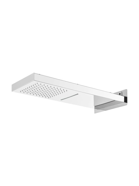 vidaXL Built-in Mixer, Hand Shower & Shower Head Set for Shower Inox Silver