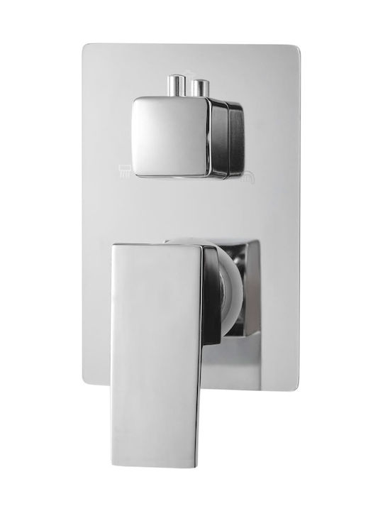 vidaXL Built-in Mixer, Hand Shower & Shower Head Set for Shower Inox Silver