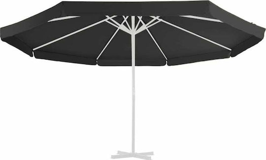vidaXL vidaXL Ersatzschirmstoff Schwarz Φ5m